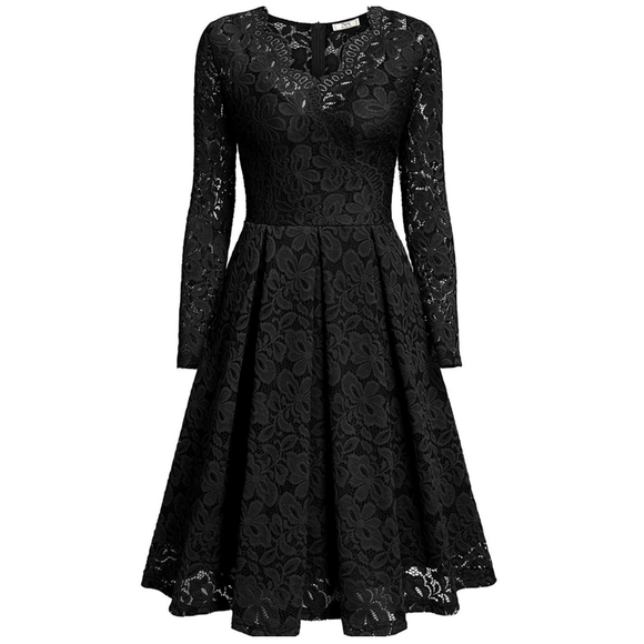 MissMay Dresses Large Black Floral Lace Dress Poshmark